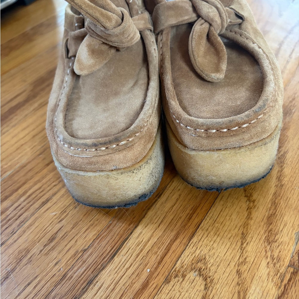 Loeffler Randall Suede Knot-Detail Loafers in Light Brown - Tabitha - Picture 5 of 7